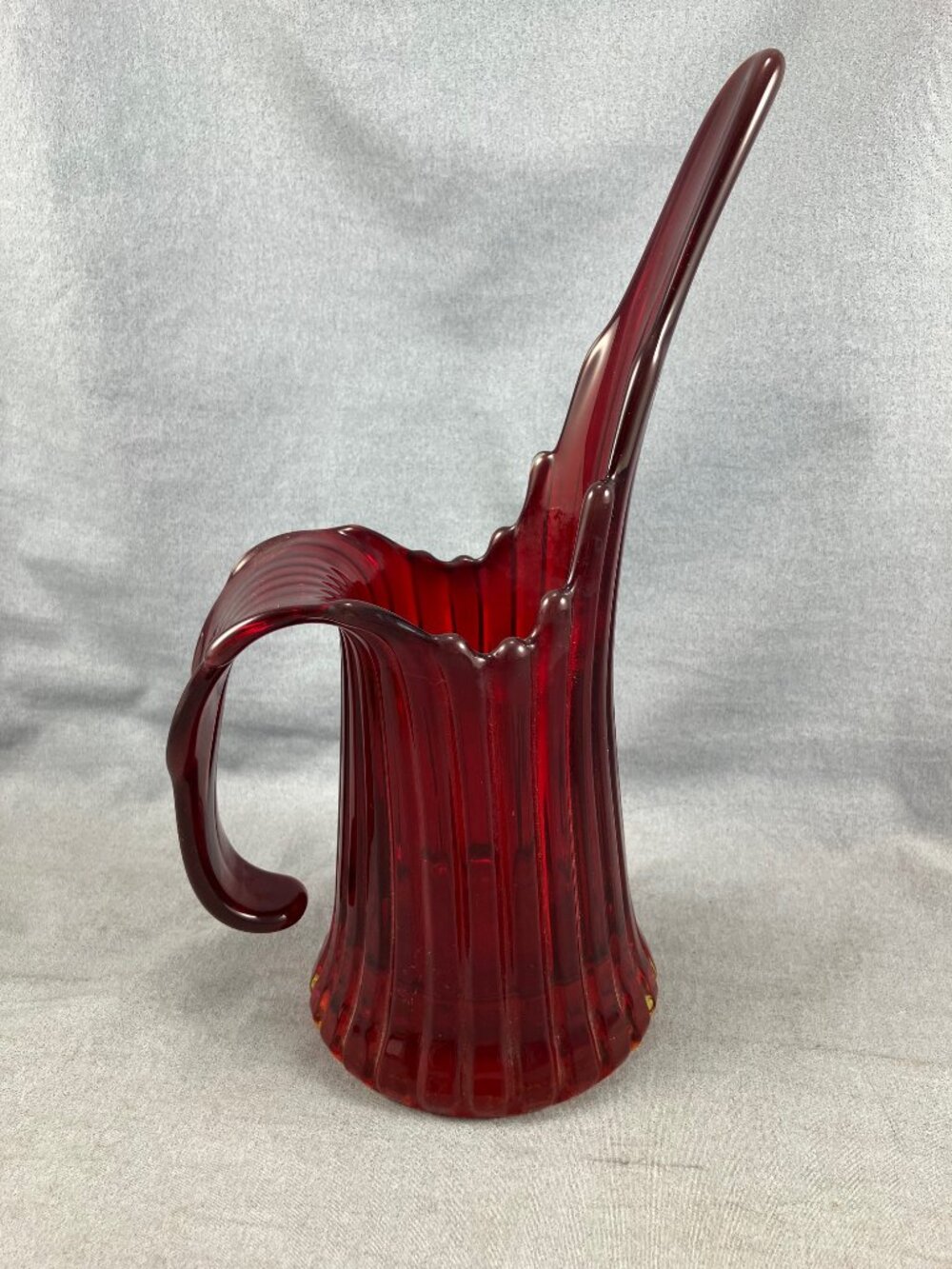 Vtg Fostoria Heirloom Ruby Red 9" Pitcher Vase